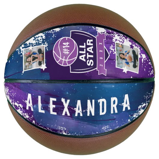 Galaxy All-Star Player Team Number & Custom Name Basketbal (Voorkant)