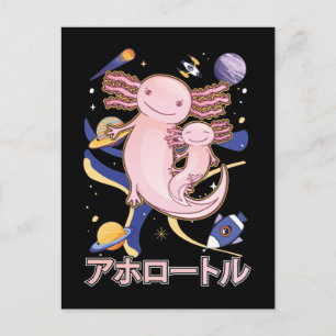 Galaxy Anime uit de Japanse Cute Axolotl familie Briefkaart