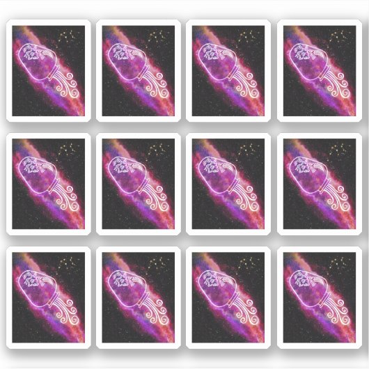 Galaxy Aquarius Constellation Zodiac Sign Sticker (Voorkant)