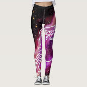 Galaxy Aquarius Persoonlijke naam Zodiac Sign Leggings (Voorkant)
