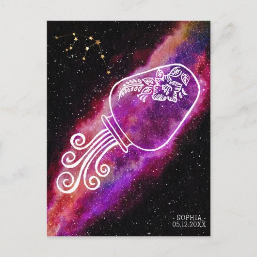 Galaxy Aquarius Specialized Zodiac Sign Briefkaart (Voorkant)