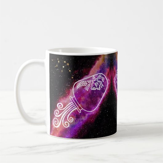 Galaxy Aquarius Specialized Zodiac Sign Koffiemok (Links)