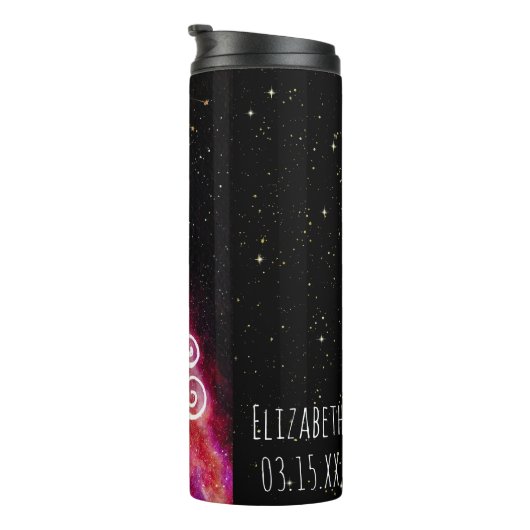 Galaxy Aquarius Specialized Zodiac Sign Thermosbeker (Geroteerd rechts)