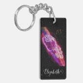 Galaxy Aquarius Zodiac Personalized Sign Sleutelhanger (Voorkant Links)