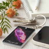 Galaxy Aquarius Zodiac Personalized Sign Sleutelhanger (Voorkant Rechts)