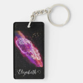 Galaxy Aquarius Zodiac Personalized Sign Sleutelhanger (achterkant)