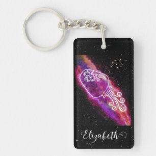 Galaxy Aquarius Zodiac Personalized Sign Sleutelhanger