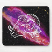 Galaxy Aries Constellation Name Zodiac Sign Muismat (Voorkant)