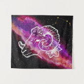 Galaxy Aries Constellation Name Zodiac Sign Wandkleed (Voorkant (horizontaal))