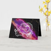 Galaxy Aries Constellation Zodiac Sign Birthday Kaart (Gele Bloem)
