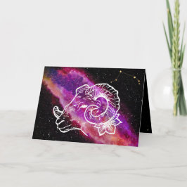 Galaxy Aries Constellation Zodiac Sign Birthday Kaart