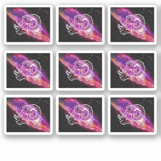 Galaxy Aries Constellation Zodiac Sign Sticker (Voorkant)