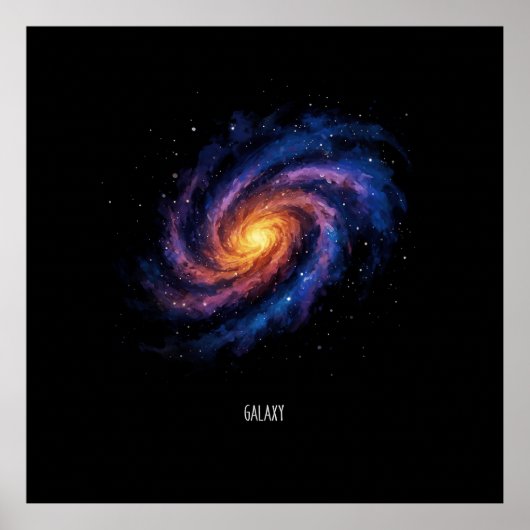Galaxy Art – Kosmische Spiraal Ruimte Illustratie Poster (Voorkant)