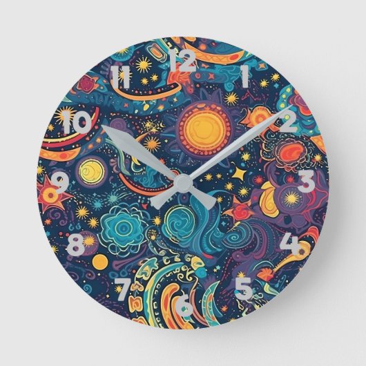 Galaxy Art Wall Clock Ronde Klok (Voorkant)