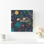 Galaxy Art Wall Clock Vierkante Klok (Huis)