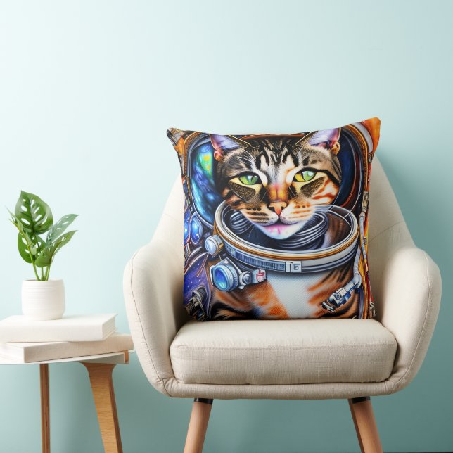 Galaxy Astronaut Cat Kussen (Stoel)