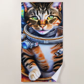 Galaxy Astronaut Cat Strandlaken (Voorkant)