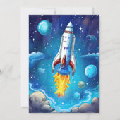 Galaxy Astronaut Space Shuttle Rocketship Verjaard Kaart (Achterkant)