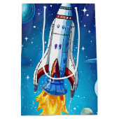 Galaxy Astronaut Space Shuttle Rocketship Verjaard Medium Cadeauzakje (Achterkant)
