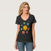 Galaxy Astronomie Outer Space Science Cute Planets T-shirt (Voorkant volledig)