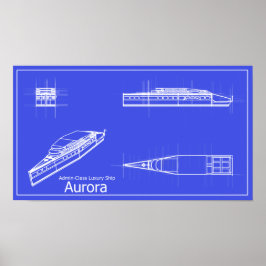 Galaxy Aurora Blueprints Poster