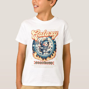 Galaxy Avontuur Astronaut Meisje Kunst T-shirt