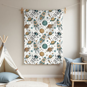 Galaxy Baby Blanket Astronaut Thema voor Jongens Fleece Deken