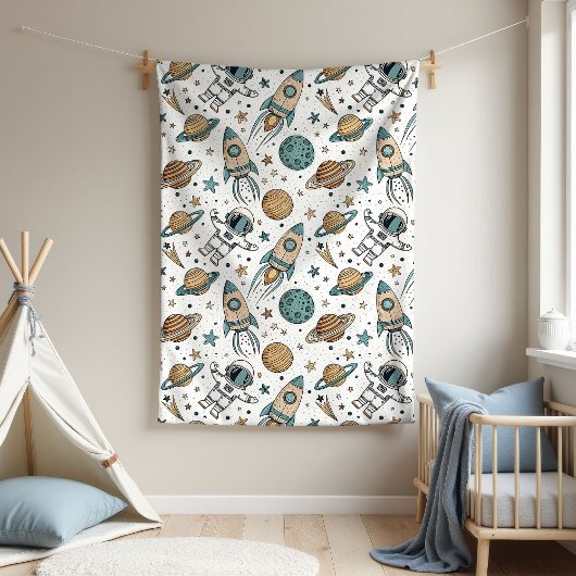 Galaxy Baby Blanket Astronaut Thema voor Jongens Fleece Deken