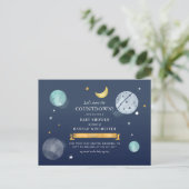 Galaxy Baby shower Invitati Waterverf Uitnodiging Briefkaart (Staand voorkant)