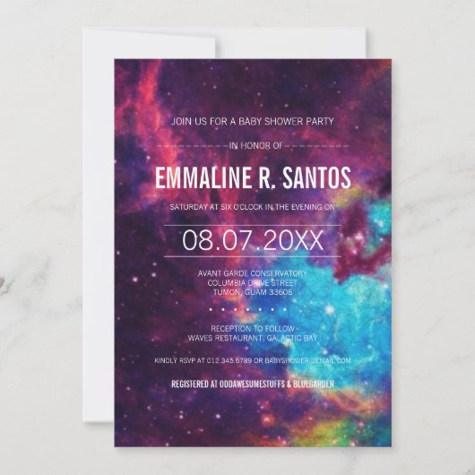 Galaxy Baby shower Invite Kaart (Voorkant)