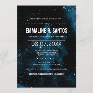 Galaxy Baby shower Invite Kaart