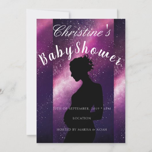 Galaxy Baby shower Kaart (Voorkant)