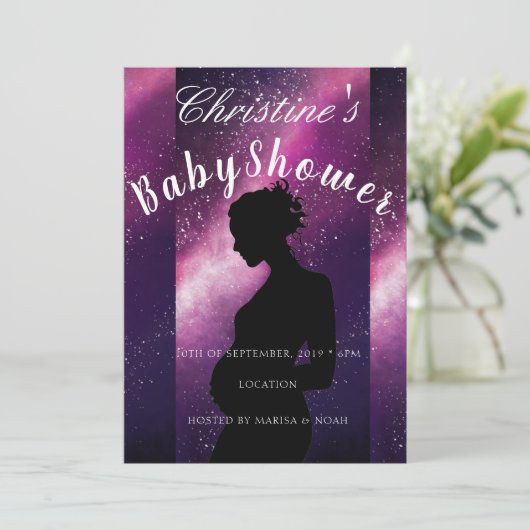 Galaxy Baby shower Kaart (Staand voorkant)