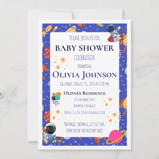 Galaxy Baby Shower Uitnodigingen (Voorkant)