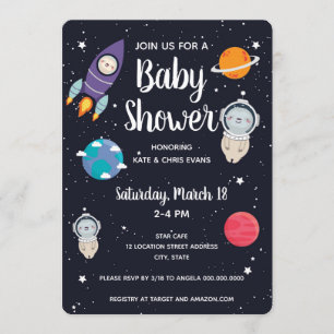 Galaxy-Baby shower van de zeemacht Kaart
