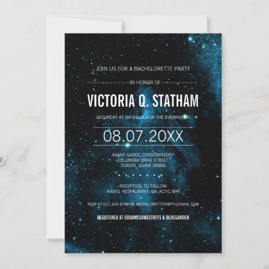 Galaxy Bachelorette Party Invite Kaart (Voorkant)