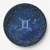 Galaxy background-Gemini-symbool Papieren Bordje (Voorkant)