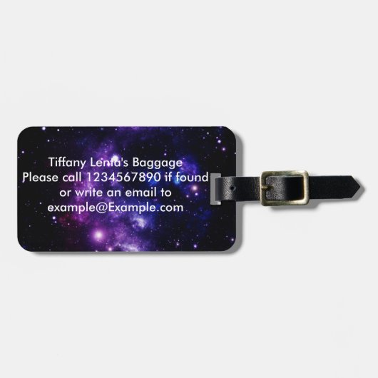 Galaxy Baggage Label voor tieners. Bagagelabel (Voorkant horizontaal)