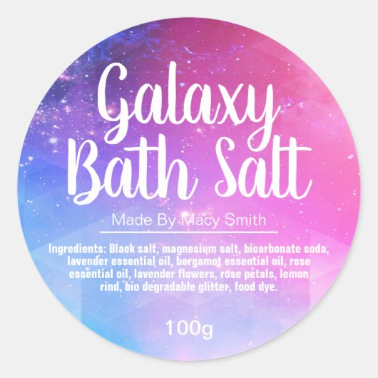 Galaxy Bath Salt Weak Labels
