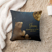 Galaxy Beer Moon & Stars Glitter Monogrammed Cute Kussen (Deken)