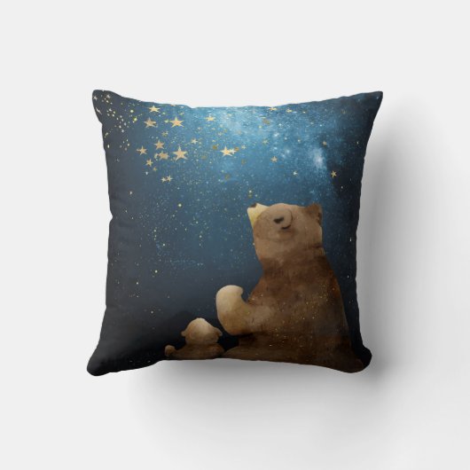 Galaxy Beer Moon & Stars Glitter Monogrammed Cute Kussen (Achterkant)