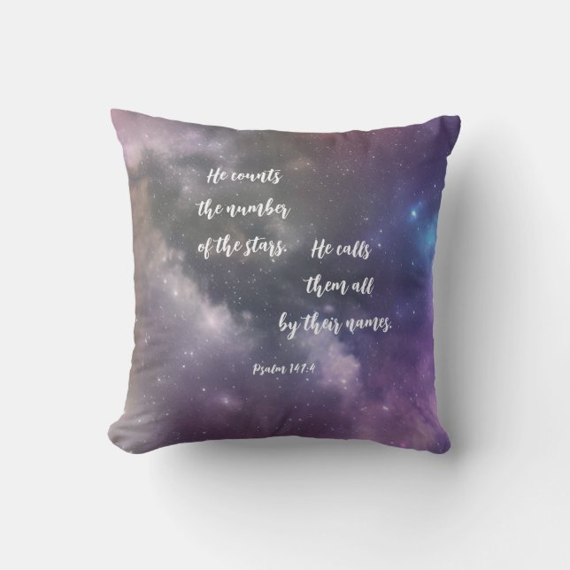 Galaxy Bible Verse Stars Kussen (Voorkant)