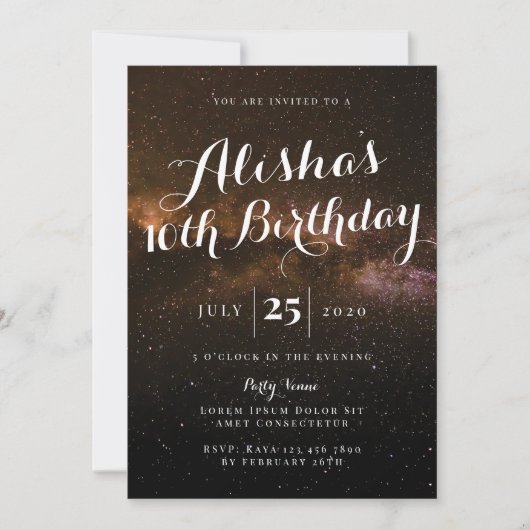 Galaxy Birthday Invitation Kaart (Voorkant)
