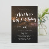 Galaxy Birthday Invitation Kaart (Staand voorkant)