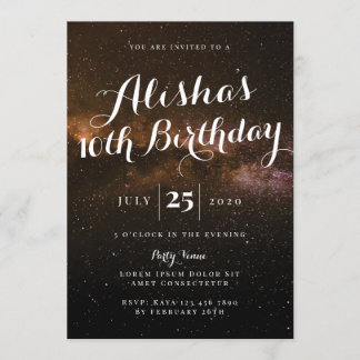 Galaxy Birthday Invitation Kaart