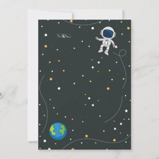 Galaxy Birthday Invitation Kaart (Achterkant)