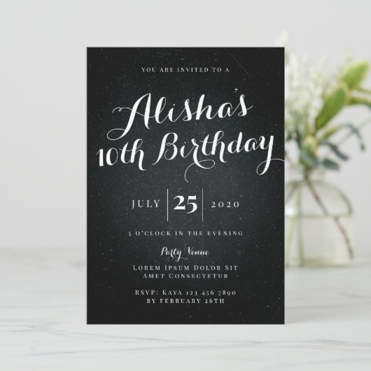 Galaxy Birthday Invitation Kaart (Staand voorkant)
