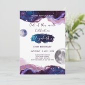 Galaxy Birthday Invitation Kaart (Staand voorkant)