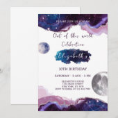 Galaxy Birthday Invitation Kaart (Voorkant / Achterkant)