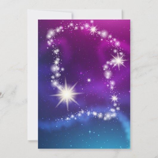 Galaxy Birthday Invitation Kaart (Achterkant)